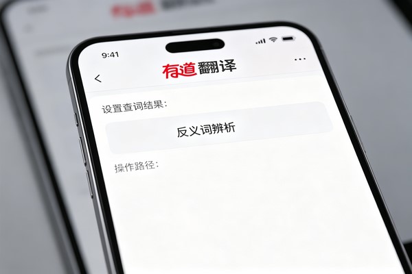 有道翻译词典中如何设置查词结果显示反义词辨析？